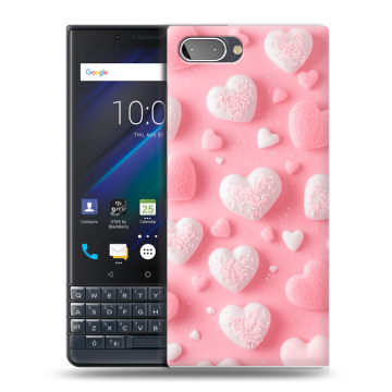 Пластиковый чехол на BlackBerry KEY2 LE с принтом Сердечки