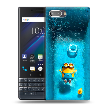 Пластиковый чехол на BlackBerry KEY2 LE с принтом Миньоны