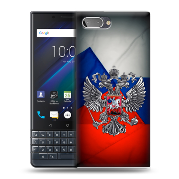 Пластиковый чехол на BlackBerry KEY2 LE с принтом Флаг России