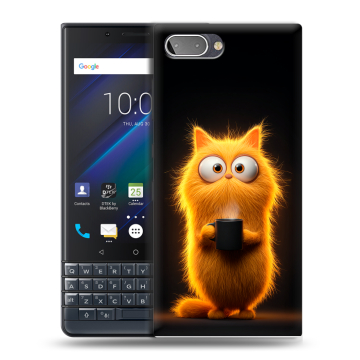 Пластиковый чехол на BlackBerry KEY2 LE с принтом Смешной кот