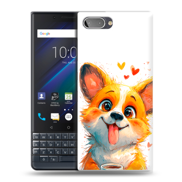 Пластиковый чехол на BlackBerry KEY2 LE с принтом корги