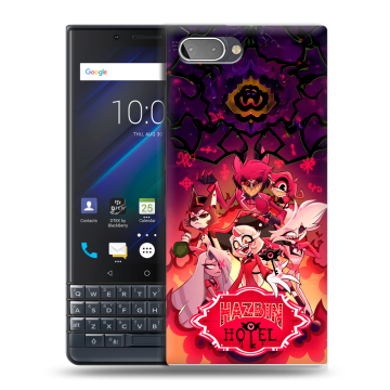 Пластиковый чехол на BlackBerry KEY2 LE с принтом Hazbin Hotel Отель Хазбин