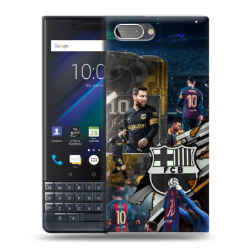Пластиковый чехол на BlackBerry KEY2 LE с принтом Messi Barcelona
