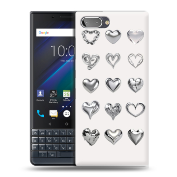 Пластиковый чехол на BlackBerry KEY2 LE с принтом Y2K сердечки Пластиковый чехол на BlackBerry KEY2 LE с принтом Y2K сердечки