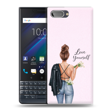 Пластиковый чехол на BlackBerry KEY2 LE с принтом женский