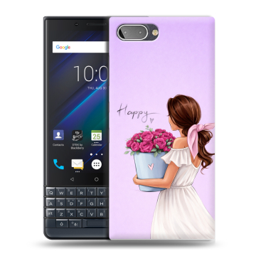 Пластиковый чехол на BlackBerry KEY2 LE с принтом женский