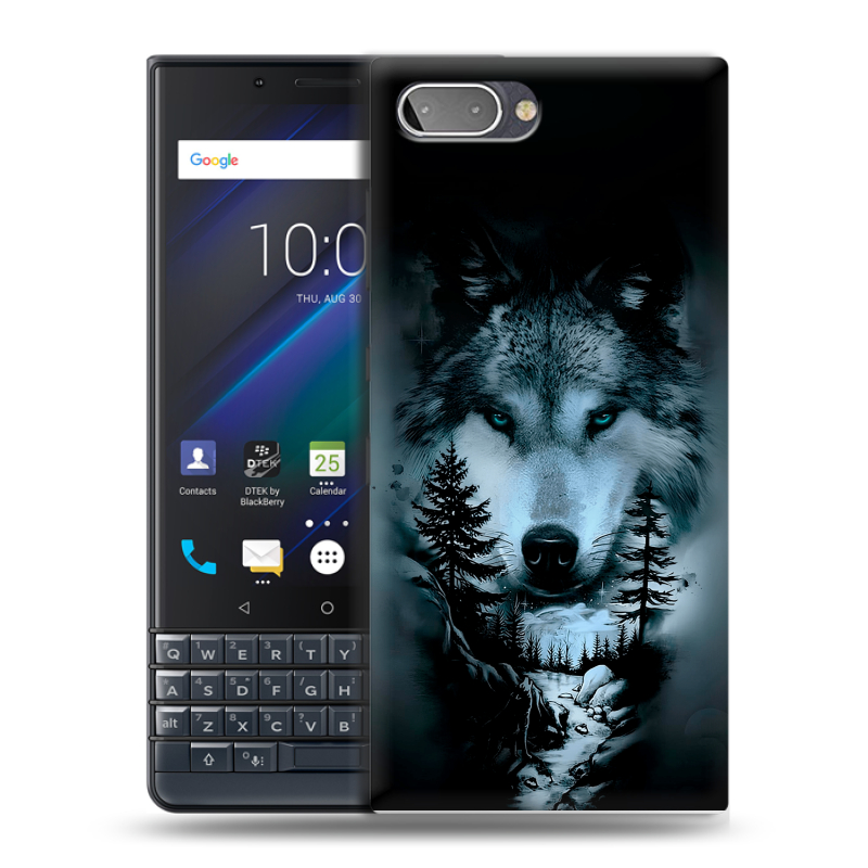 Пластиковый чехол на BlackBerry KEY2 LE с принтом Лесной волк Пластиковый чехол на BlackBerry KEY2 LE с принтом Лесной волк