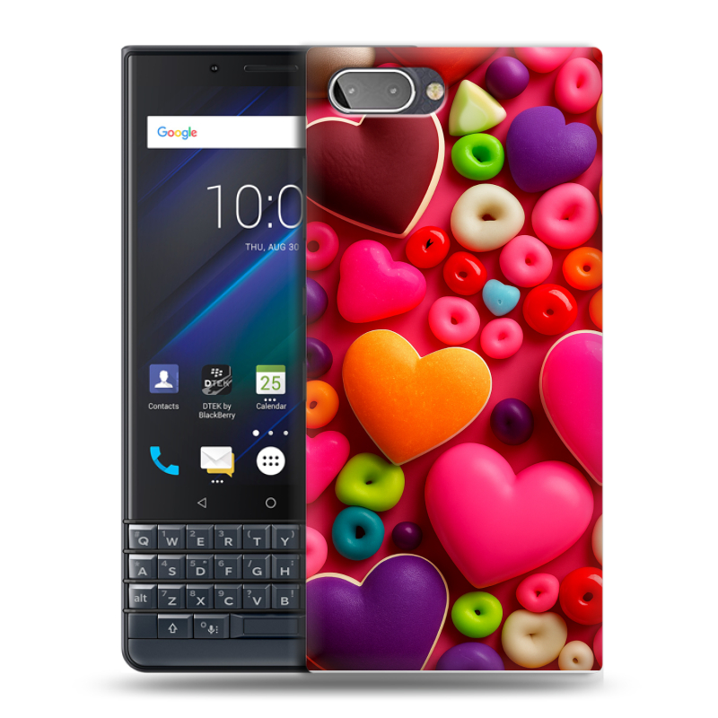 Пластиковый чехол на BlackBerry KEY2 LE с принтом Сердечки Пластиковый чехол на BlackBerry KEY2 LE с принтом Сердечки