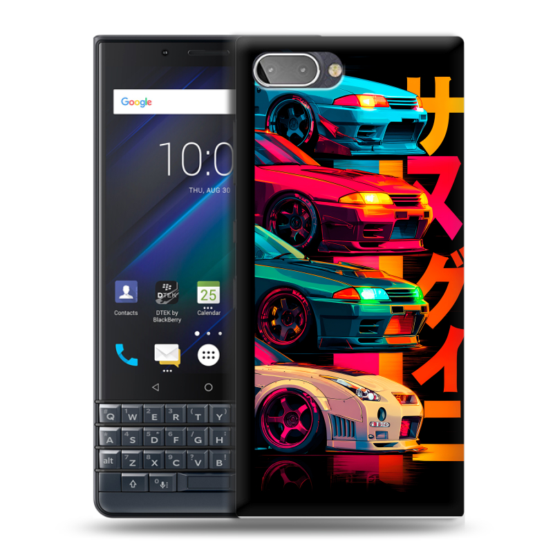 Пластиковый чехол на BlackBerry KEY2 LE с принтом Гоночные машины Пластиковый чехол на BlackBerry KEY2 LE с принтом Гоночные машины