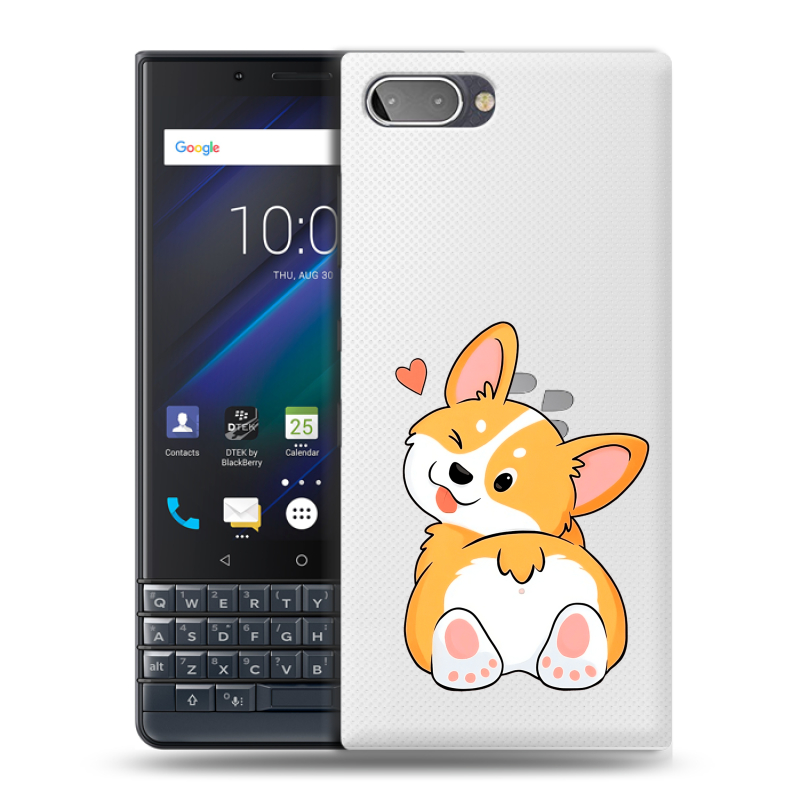 Пластиковый чехол на BlackBerry KEY2 LE с принтом Корги Пластиковый чехол на BlackBerry KEY2 LE с принтом Корги