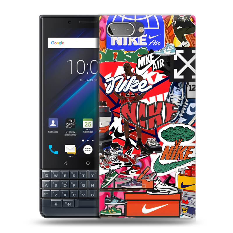 Пластиковый чехол на BlackBerry KEY2 LE с принтом Найк Nike яркий Пластиковый чехол на BlackBerry KEY2 LE с принтом Найк Nike яркий