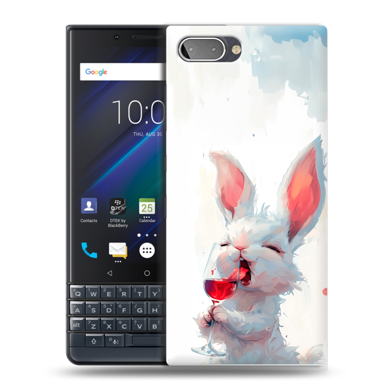Пластиковый чехол на BlackBerry KEY2 LE с принтом кролик зайчик Пластиковый чехол на BlackBerry KEY2 LE с принтом кролик зайчик