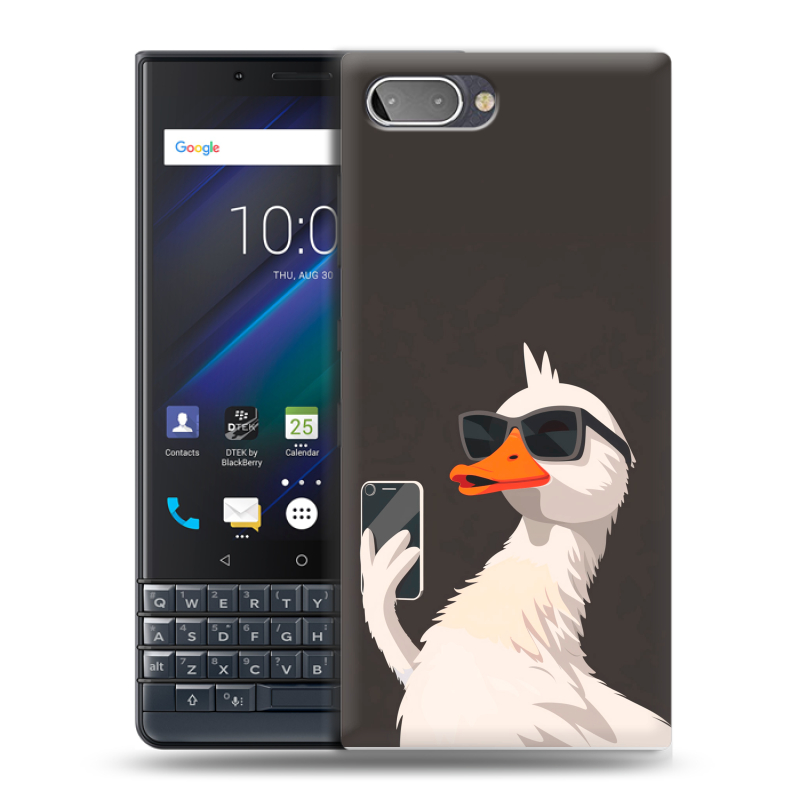 Пластиковый чехол на BlackBerry KEY2 LE с принтом утка в очках Пластиковый чехол на BlackBerry KEY2 LE с принтом утка в очках