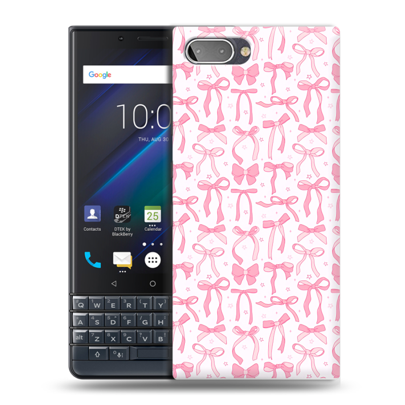 Пластиковый чехол на BlackBerry KEY2 LE с принтом Розовые бантики Пластиковый чехол на BlackBerry KEY2 LE с принтом Розовые бантики