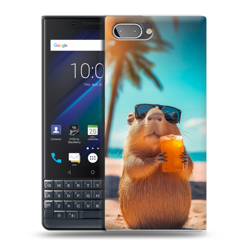 Пластиковый чехол на BlackBerry KEY2 LE с принтом Капибара Пластиковый чехол на BlackBerry KEY2 LE с принтом Капибара