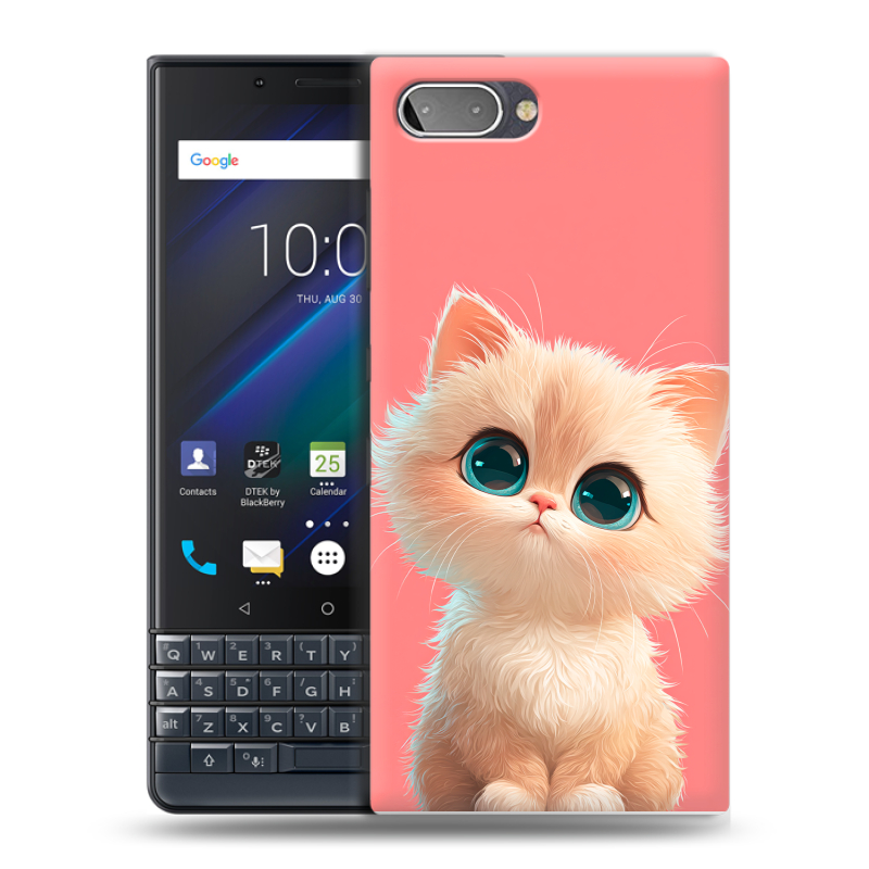 Пластиковый чехол на BlackBerry KEY2 LE с принтом Розовый котенок Пластиковый чехол на BlackBerry KEY2 LE с принтом Розовый котенок