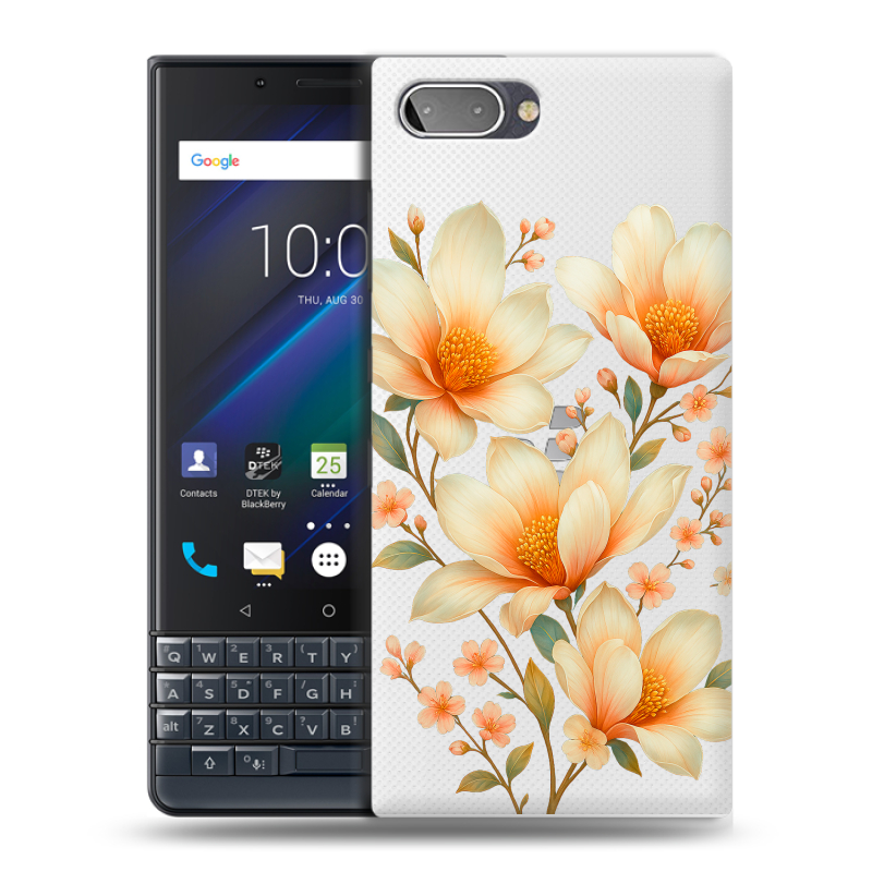 Пластиковый чехол на BlackBerry KEY2 LE с принтом Цветы Пластиковый чехол на BlackBerry KEY2 LE с принтом Цветы