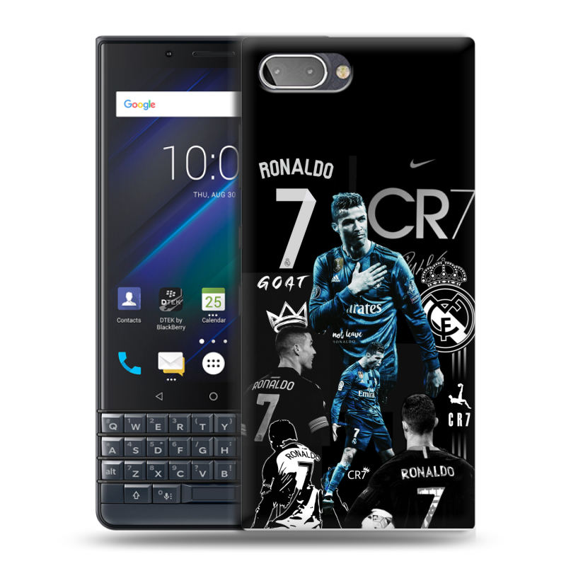 Пластиковый чехол на BlackBerry KEY2 LE с принтом Реал Роналдо Пластиковый чехол на BlackBerry KEY2 LE с принтом Реал Роналдо
