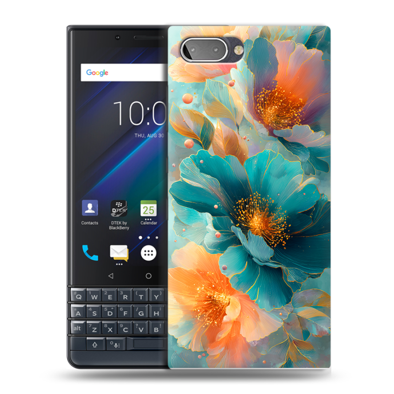Пластиковый чехол на BlackBerry KEY2 LE с принтом Цветы Пластиковый чехол на BlackBerry KEY2 LE с принтом Цветы