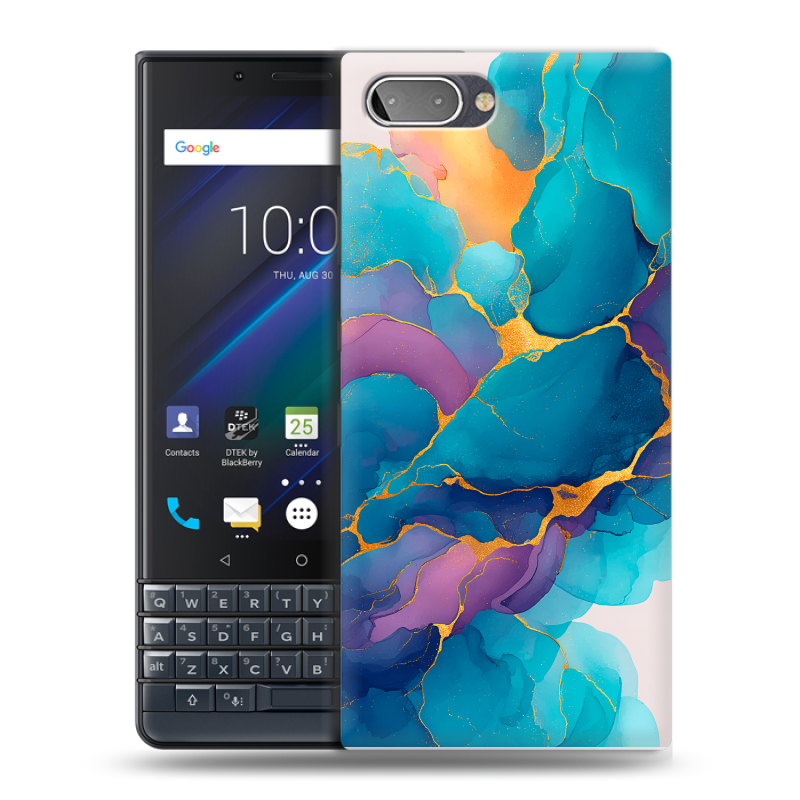 Пластиковый чехол на BlackBerry KEY2 LE с принтом Мрамор блестки Пластиковый чехол на BlackBerry KEY2 LE с принтом Мрамор блестки