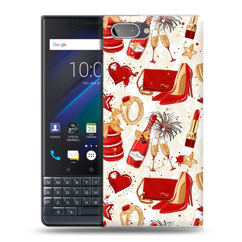 Пластиковый чехол на BlackBerry KEY2 LE с принтом Новый год Пластиковый чехол на BlackBerry KEY2 LE с принтом Новый год
