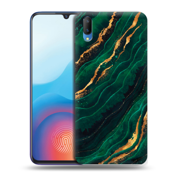 Пластиковый чехол на Vivo V11 с принтом Мрамор зеленое золото Пластиковый чехол на Vivo V11 с принтом Мрамор зеленое золото