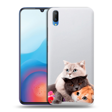 Пластиковый чехол на Vivo V11 с принтом Кошки Пластиковый чехол на Vivo V11 с принтом Кошки