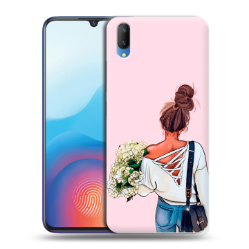 Пластиковый чехол на Vivo V11 с принтом Девушка и букет Пластиковый чехол на Vivo V11 с принтом Девушка и букет