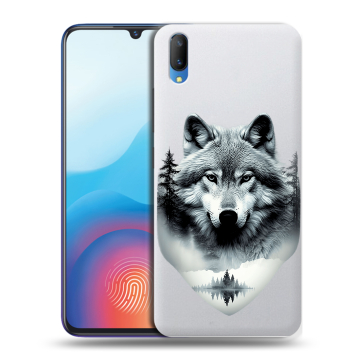 Пластиковый чехол на Vivo V11 с принтом Волк в лесу