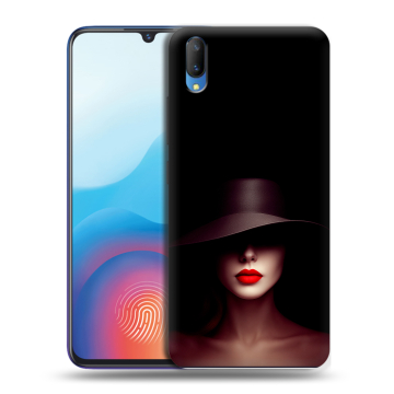 Пластиковый чехол на Vivo V11 с принтом Девушка в шляпе