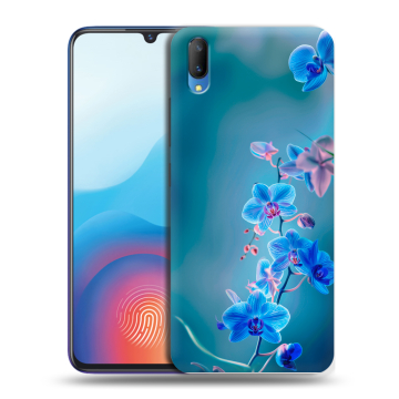 Пластиковый чехол на Vivo V11 с принтом Голубые цветы