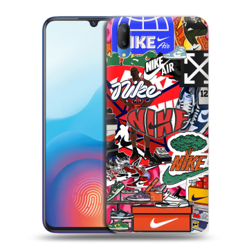 Пластиковый чехол на Vivo V11 с принтом Найк Nike яркий