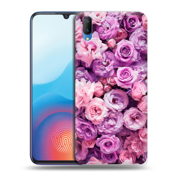 Пластиковый чехол на Vivo V11 с принтом лавандовые розы