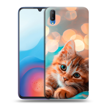 Пластиковый чехол на Vivo V11 с принтом котик