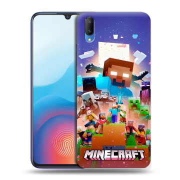 Пластиковый чехол на Vivo V11 с принтом Майнкрафт Minecraft
