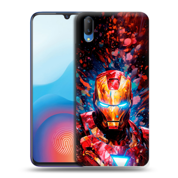 Пластиковый чехол на Vivo V11 с принтом Железный человек Ironman