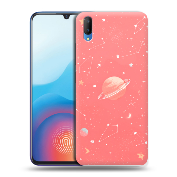 Пластиковый чехол на Vivo V11 с принтом Розовый космос