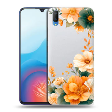 Пластиковый чехол на Vivo V11 с принтом Цветы принт