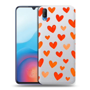 Пластиковый чехол на Vivo V11 с принтом Сердечки