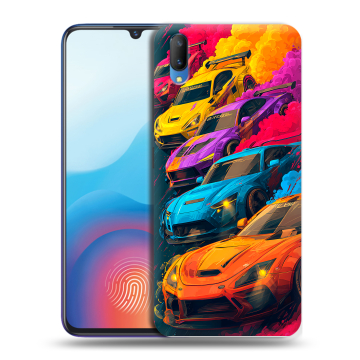 Пластиковый чехол на Vivo V11 с принтом Тачки
