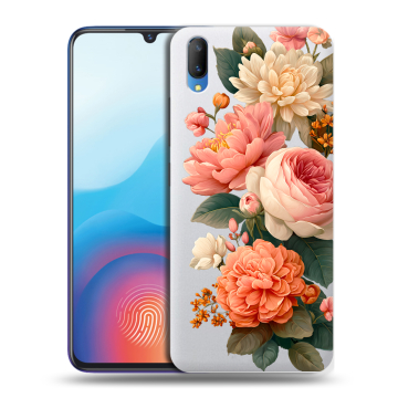 Пластиковый чехол на Vivo V11 с принтом цветы