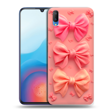 Пластиковый чехол на Vivo V11 с принтом Розовые бантики