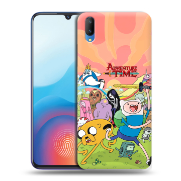 Пластиковый чехол на Vivo V11 с принтом Adventure time Время приключений