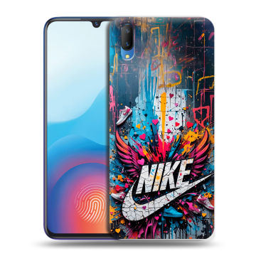 Пластиковый чехол на Vivo V11 с принтом Nike Найк