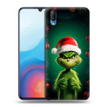 Пластиковый чехол на Vivo V11 с принтом Гринч Новый год Рождество