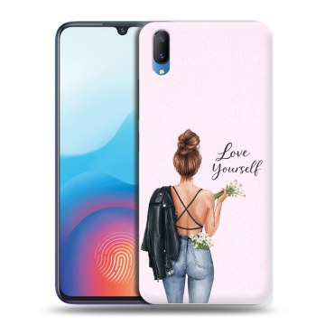 Пластиковый чехол на Vivo V11 с принтом женский