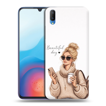 Пластиковый чехол на Vivo V11 с принтом женский