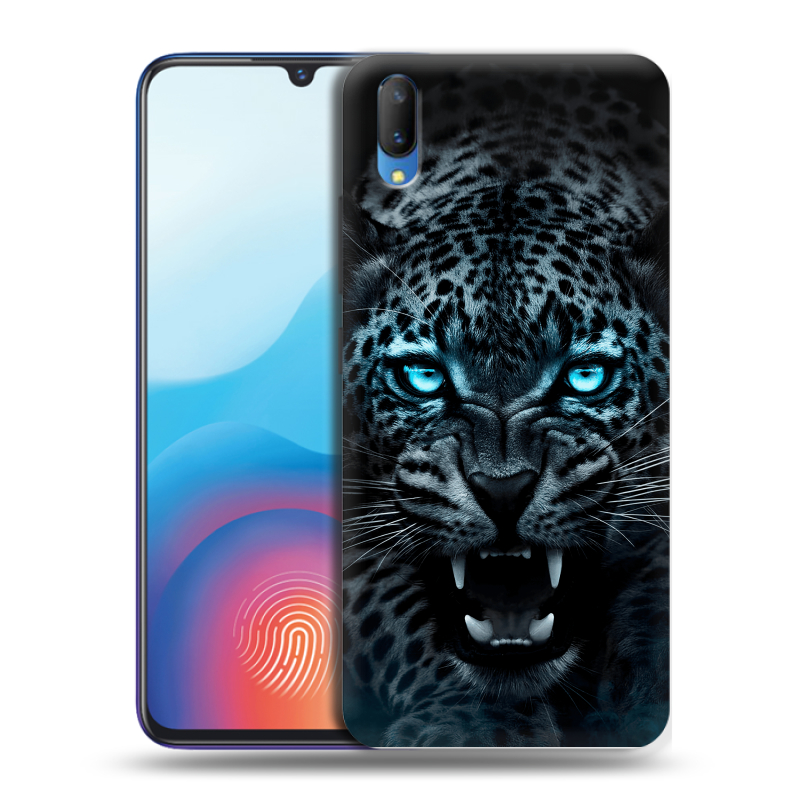 Пластиковый чехол на Vivo V11 с принтом Темный леопард Пластиковый чехол на Vivo V11 с принтом Темный леопард