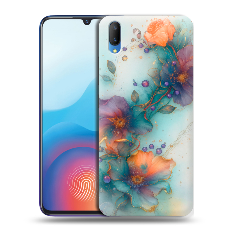 Пластиковый чехол на Vivo V11 с принтом Акварельные цветы Пластиковый чехол на Vivo V11 с принтом Акварельные цветы