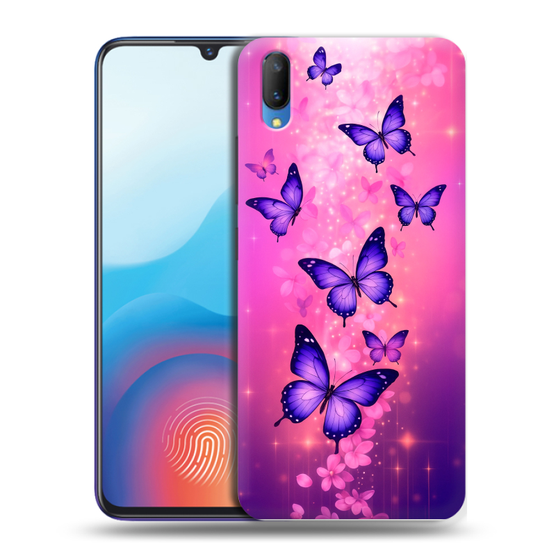 Пластиковый чехол на Vivo V11 с принтом Бабочки Пластиковый чехол на Vivo V11 с принтом Бабочки